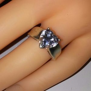 Sterling silver with heart-shape stone